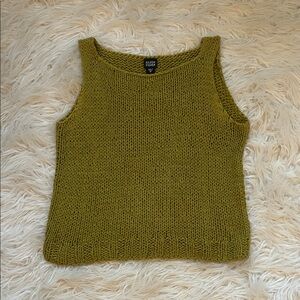 Eileen Fisher Moss Green Knit Tank Top